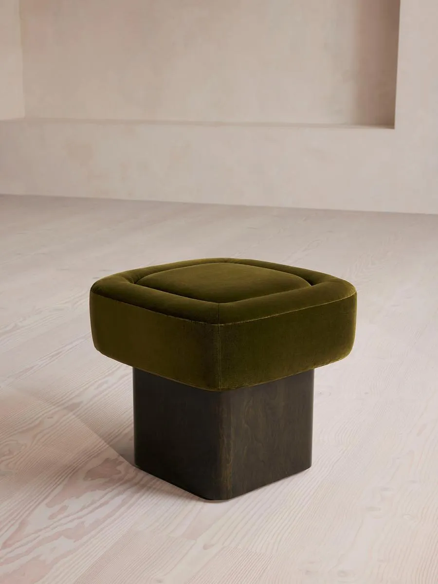 Ralph Footstool, Velvet, Olive
