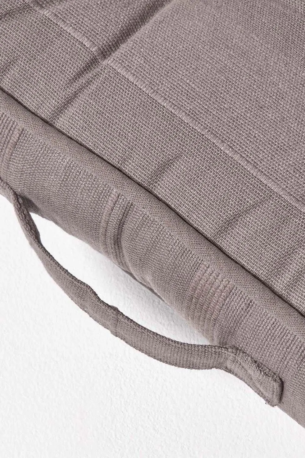 Homescapes Rajput Ribbed Cotton Floor Cushion in Dark Grey 4