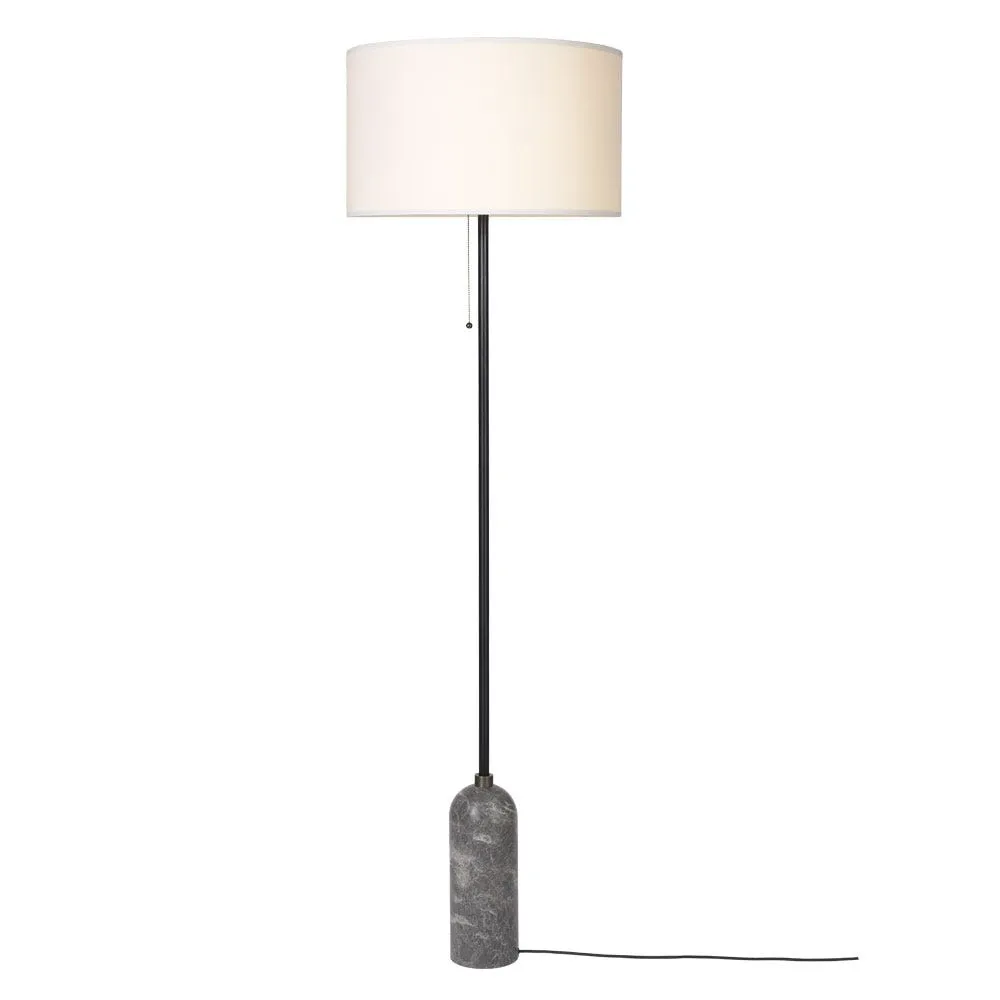 Gubi Gravity Floor Lamp Grey Marble Base White Shade 2