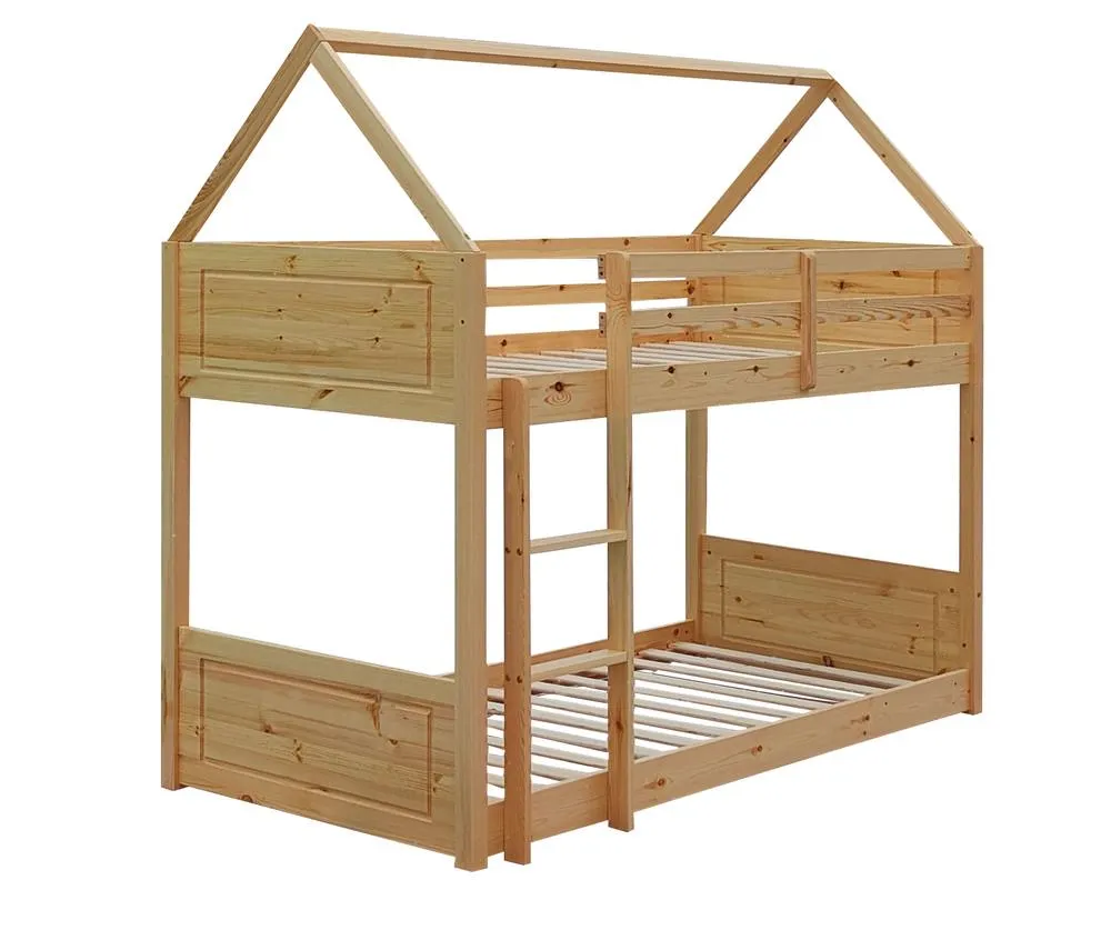 Comfy Living Ltd 3ft House Style Bunkbed in Natural Grey or White 3
