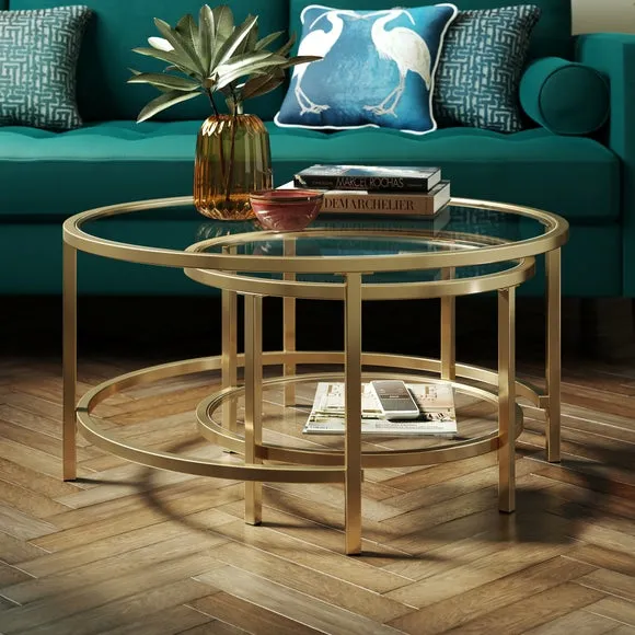 Sofia Glass Coffee Nest of Tables 2