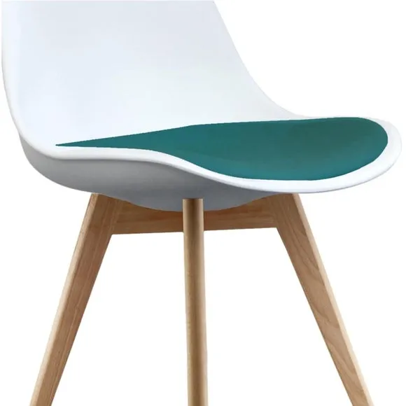 Fusion Living Soho White Plastic Dining Chair with Squared Legs 6