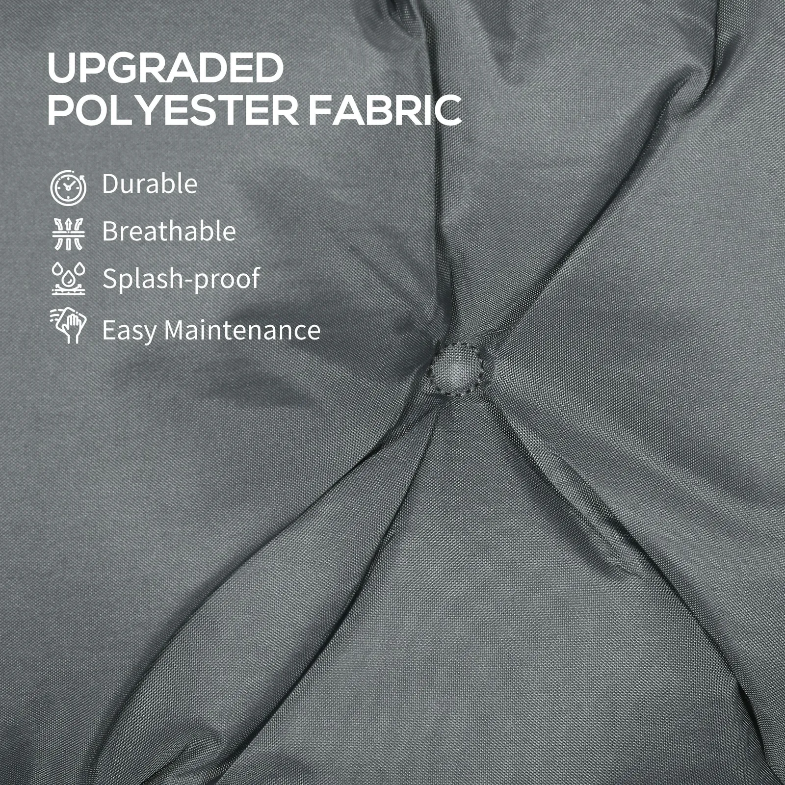 OUTSUNNY Garden Bench Cushion Outdoor Seat Pad with Ties in Dark Grey 4