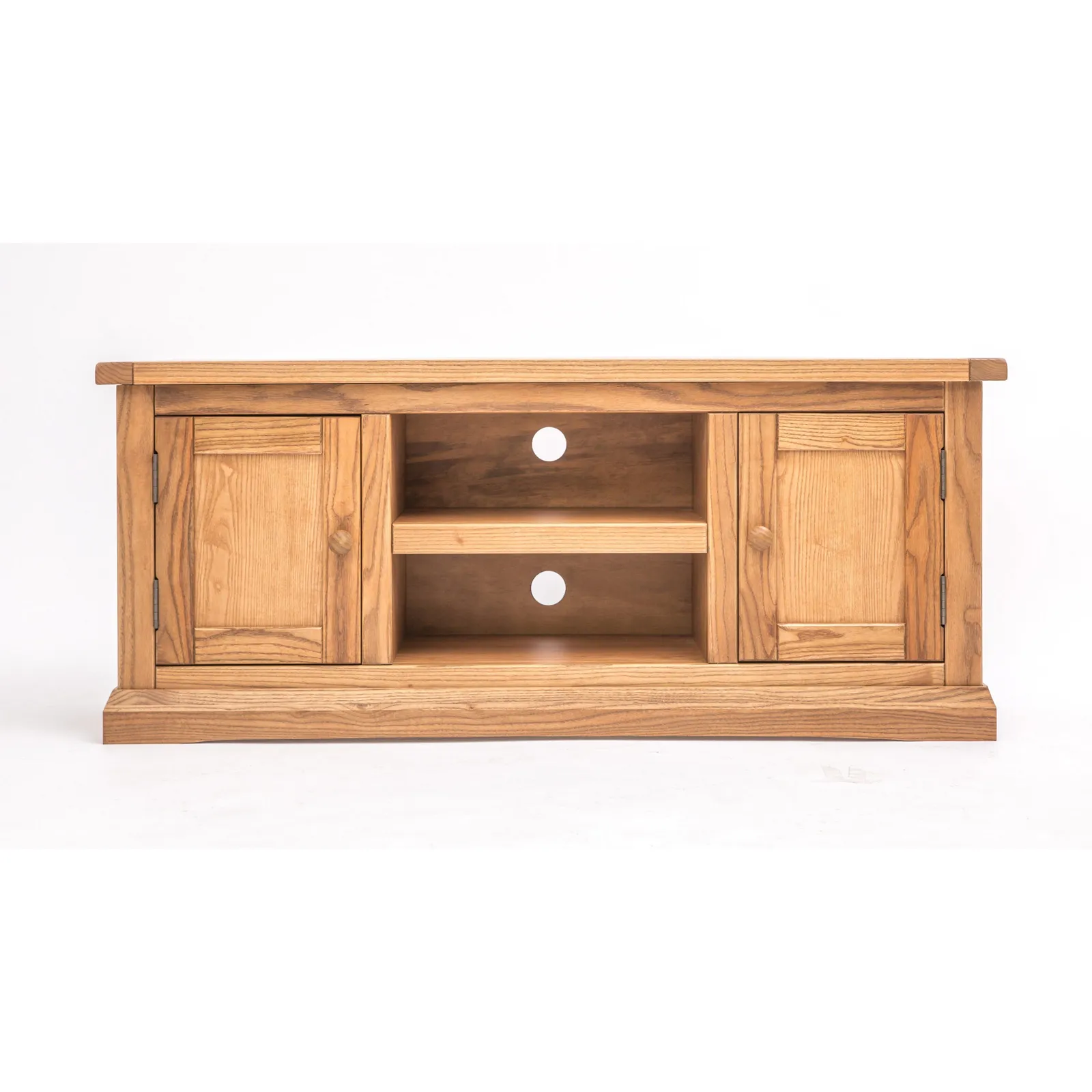 Cabinet Bits Salerno Light Wood 2 Door TV Cabinet Wood Knob in Natural