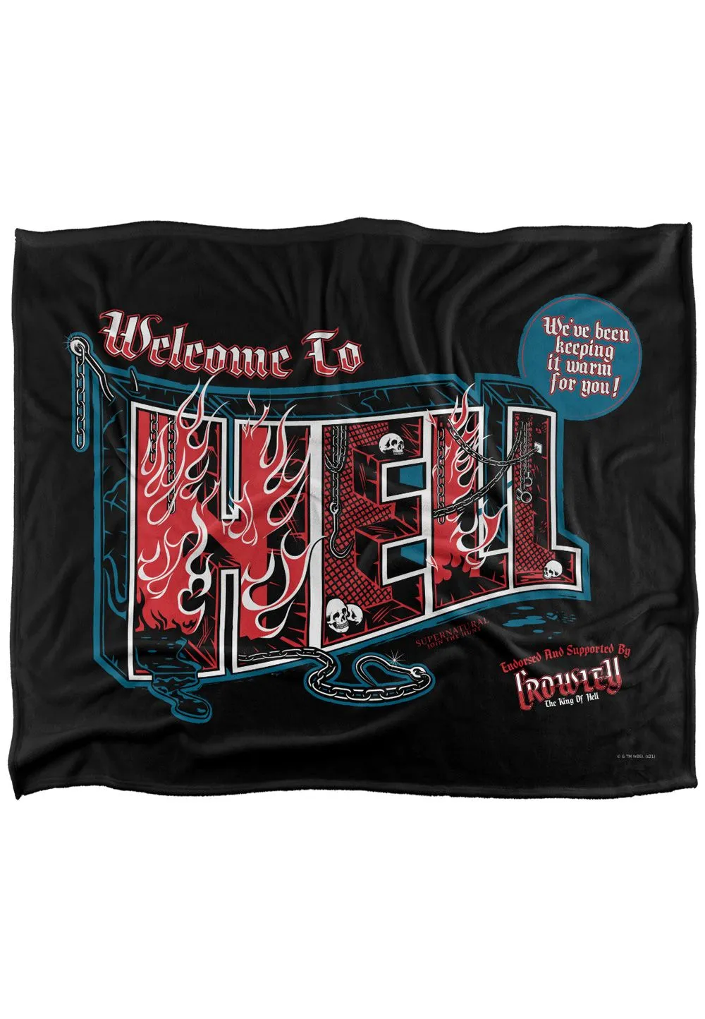 Supernatural Welcome Officially Licensed Silky Touch Super Soft Throw Blanket 152x127 cm in White