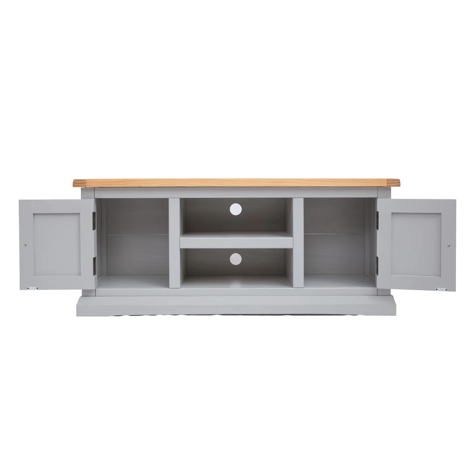 Cabinet Bits Loreo Light Grey 2 Door TV Cabinet Chrome Knob 4