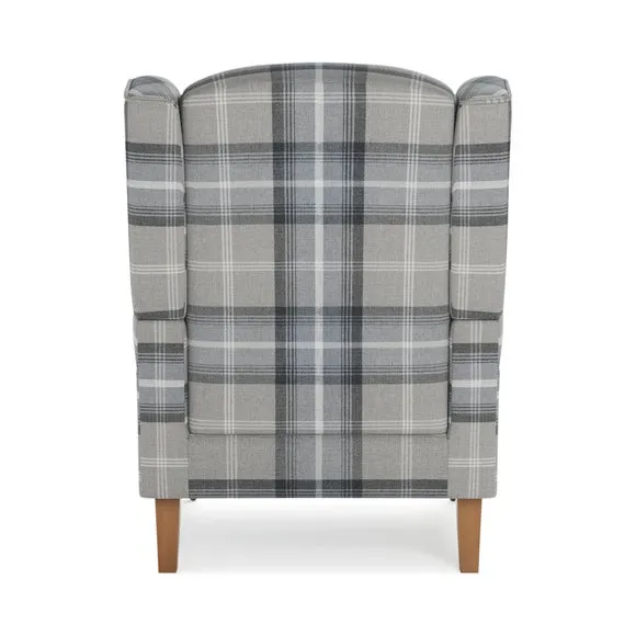 Oswald Grande Check Wingback Armchair 5