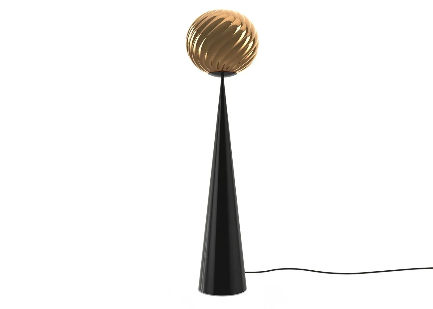 Tom Dixon Whirl LED Cone Fat Floor Lamp Gold/Black 1