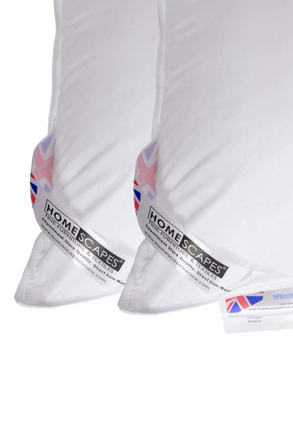 Homescapes Microfibre Extra Fill Pillow Pair in White 3