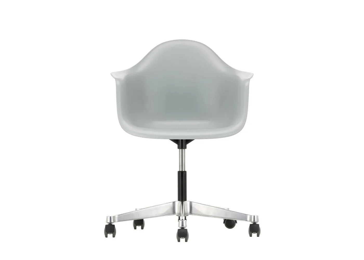 Vitra Eames PACC Armchair New Height Light Grey Alumimium Base Hard Floor Castors 1