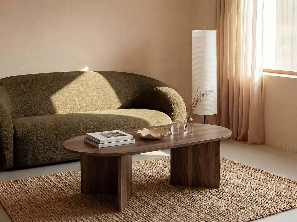 Vente-unique Coffee Table - Dark Natural - TOPANIA in Walnut
