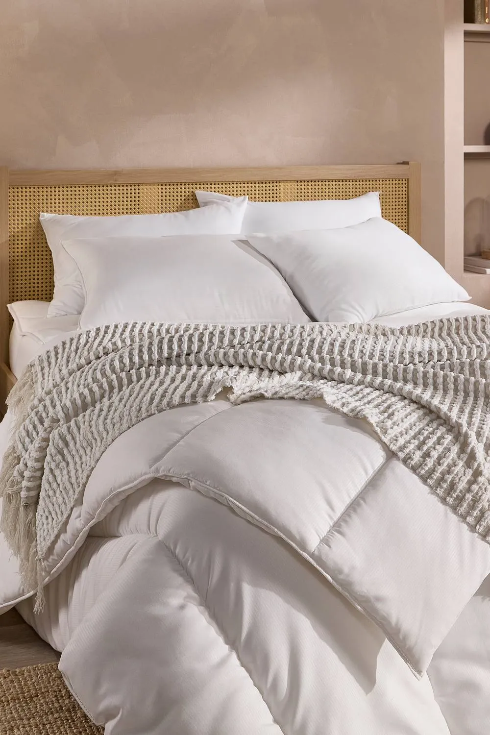 Snuggledown 4 Pack Scandi Soft Touch Medium Back Sleeper Pillow in White