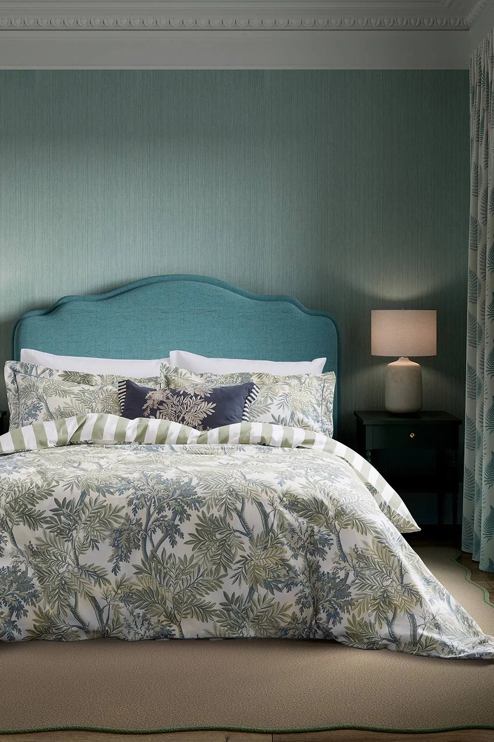 Sanderson 'Tapestry Tree' Cotton Cushion in Blue 5
