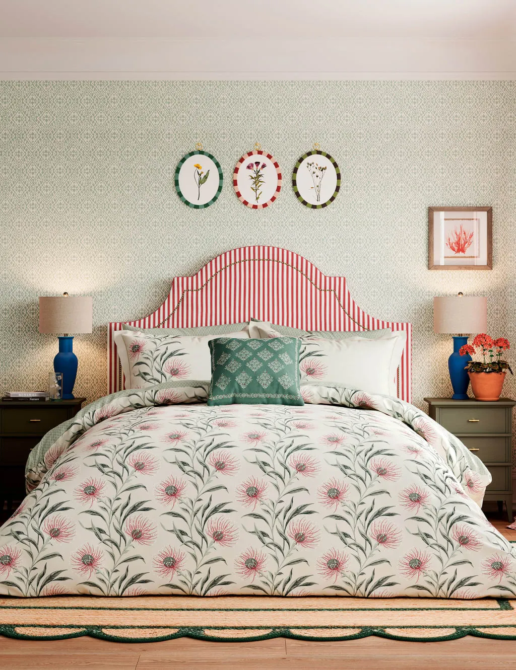 Sanderson Pure Cotton Catherinae Bedding Set Purple