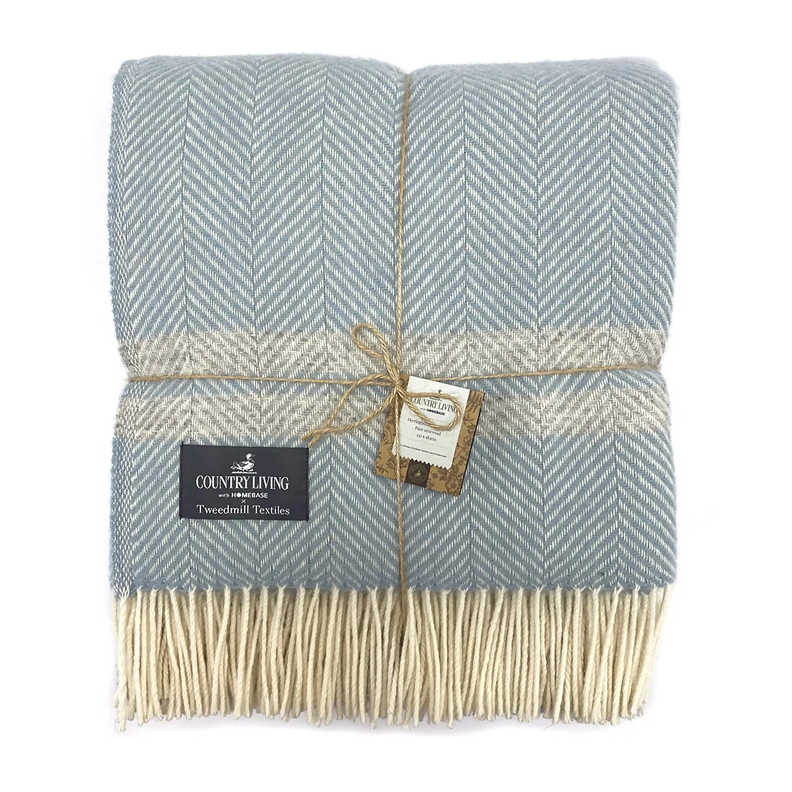 Country Living Wool Herringbone Stripe Throw - 150x183cm
