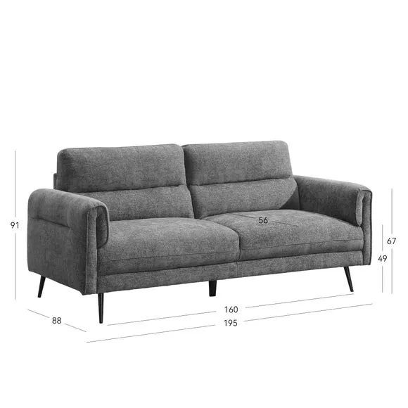 Kelso Chenille 3 Seater Sofa 4