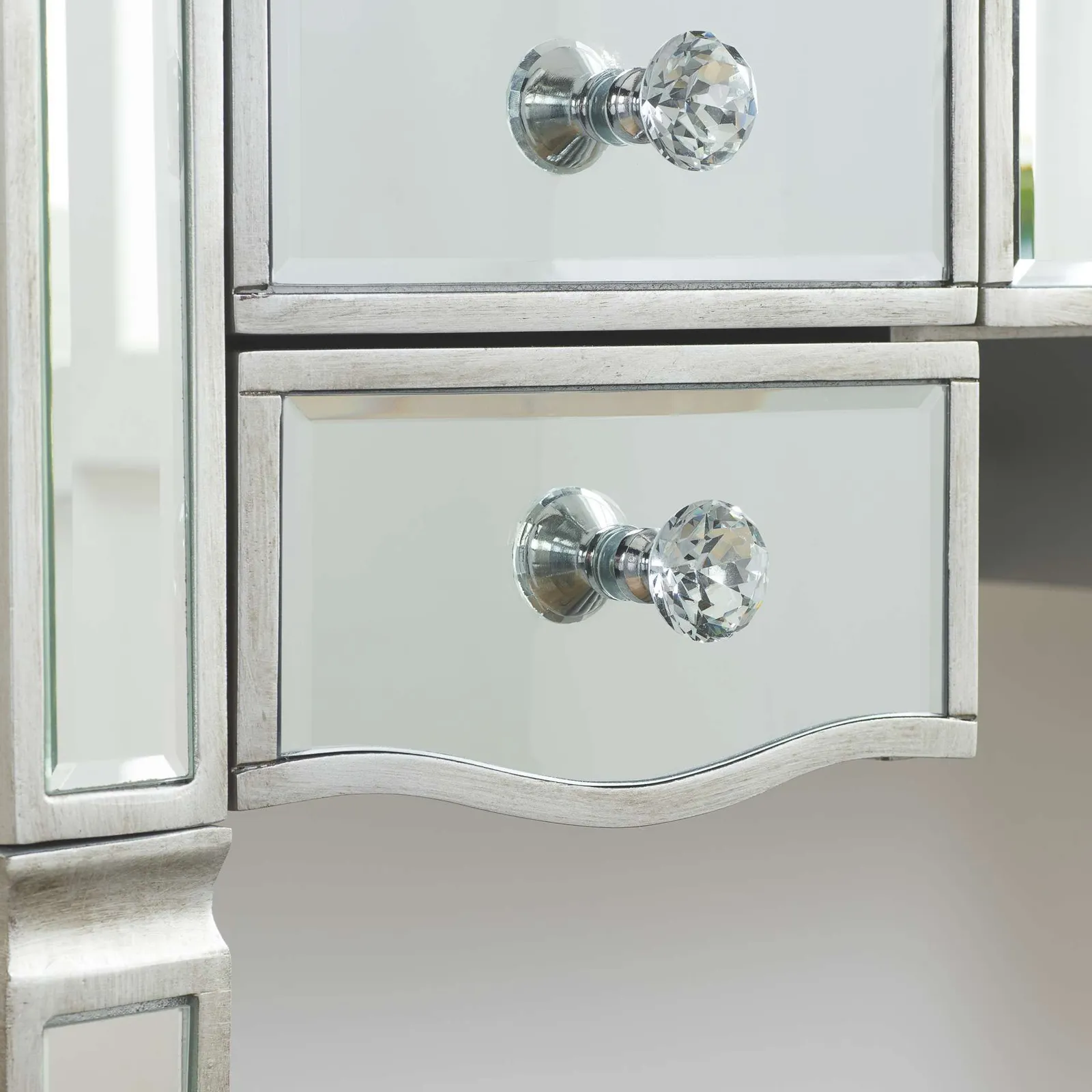 Birlea Elysee 5 Drawer Dressing Table Mirrored in Silver 4
