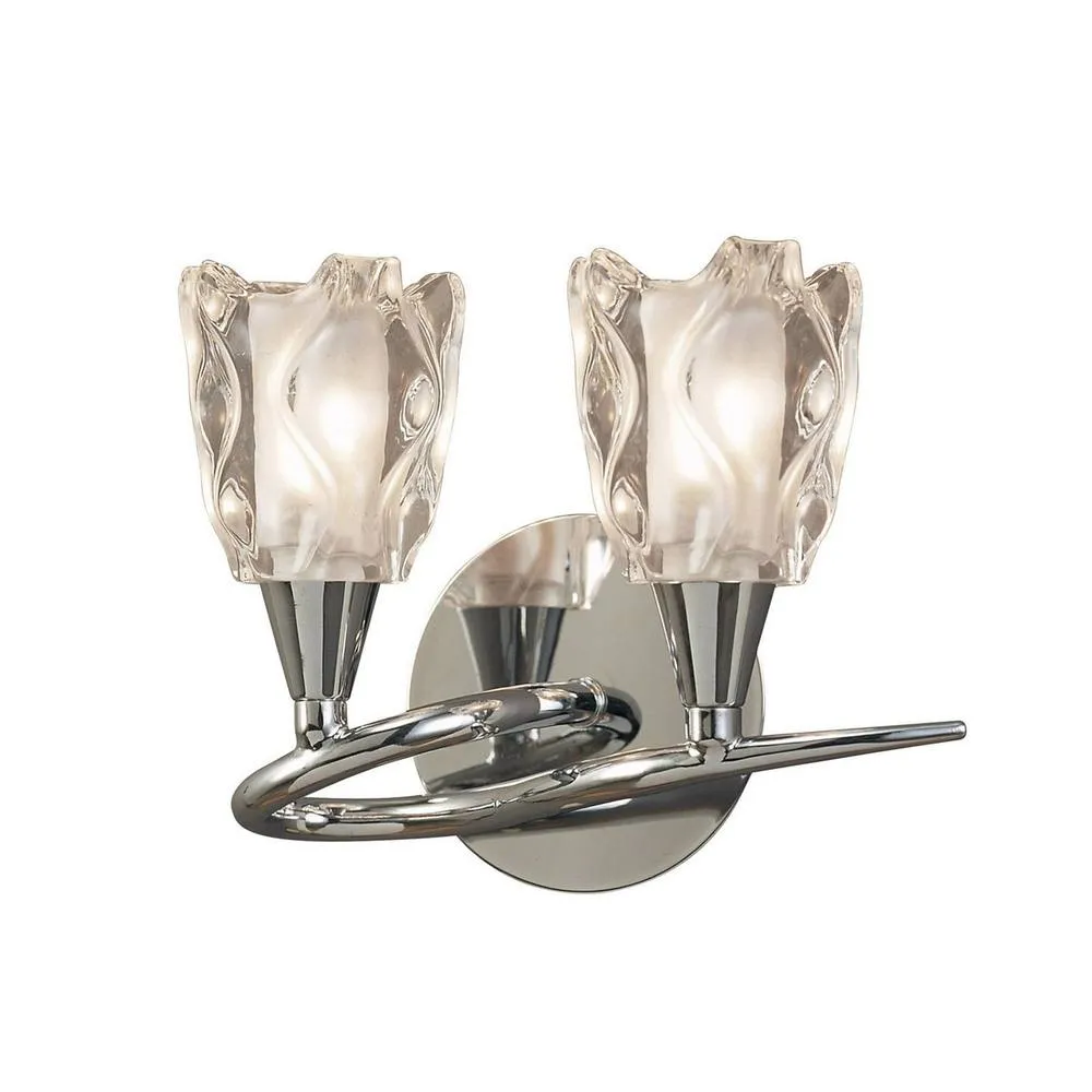 Netlighting Amel Wall Lamp Switched 2 Light L1SGU10 Polished Chrome in Silver