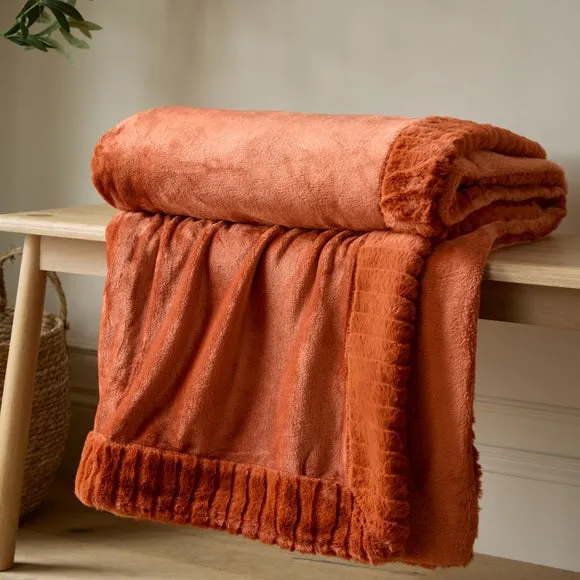 Catherine Lansfield Faux Velvet 150cm x 200cm Throw Blanket