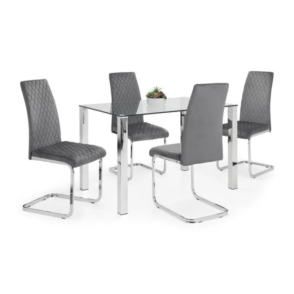 Calabria Set of 4 Dining Chairs, Velvet 6