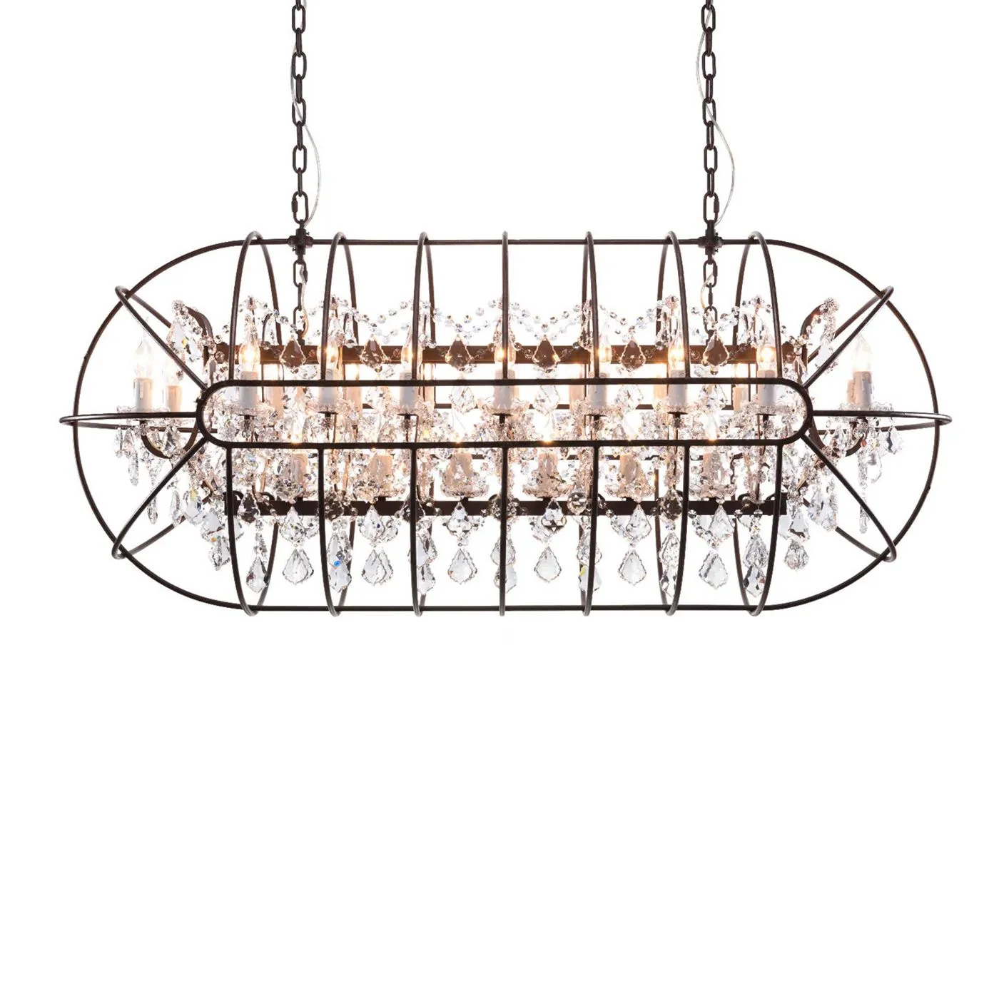 Timothy Oulton Gyro Rectangular Chandelier, Antique Rust