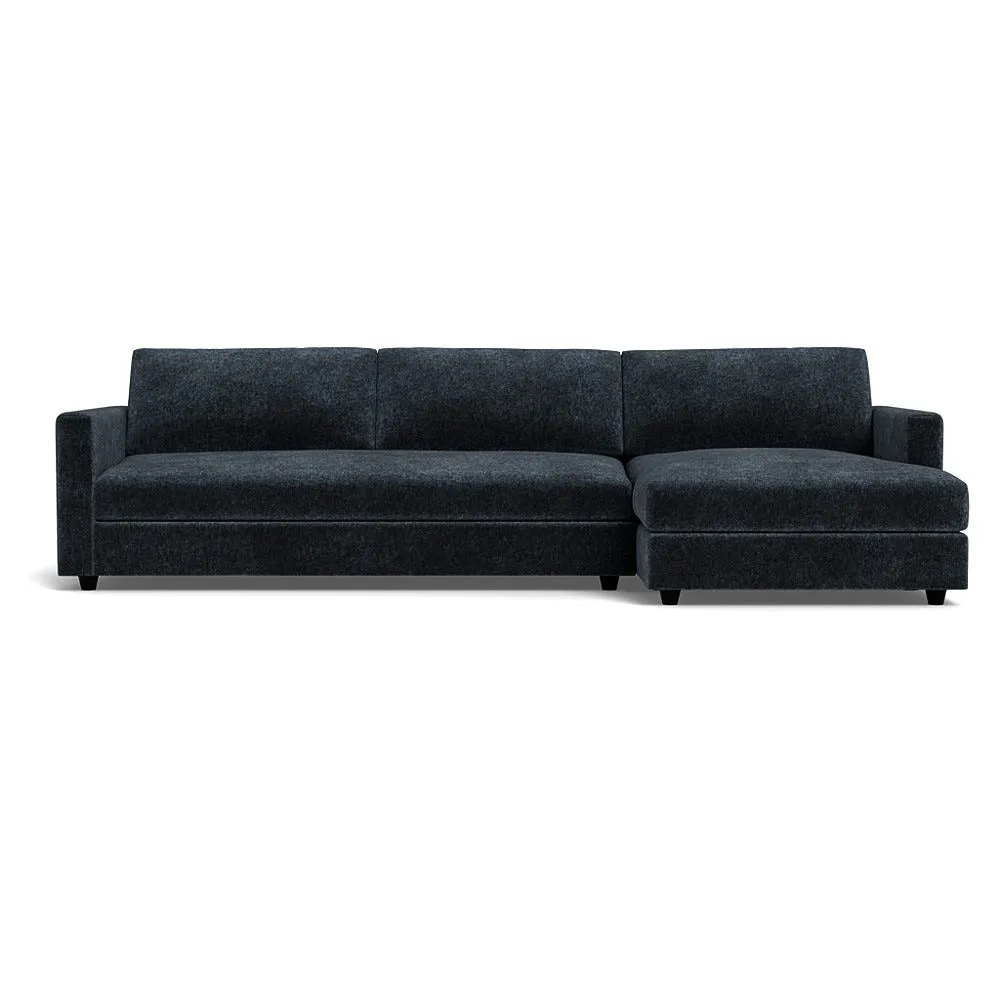 Heal's Nimbus II 4 Str Corner Chaise RHF Boucle Velvet Space Black Feet 1