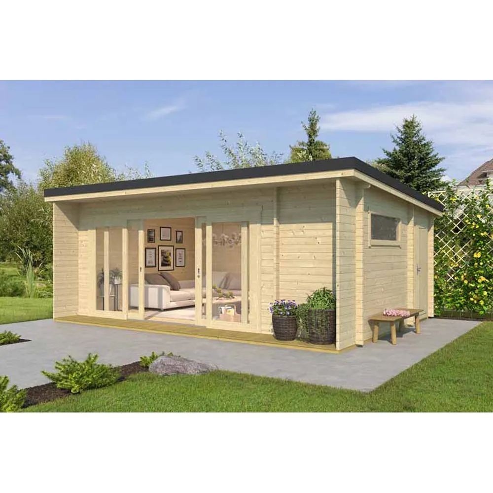 Lasita Maja Ltd Java-Log Cabin, Wooden Garden Room, Home Office - L648xW470xH245.1 cm in Brown 1