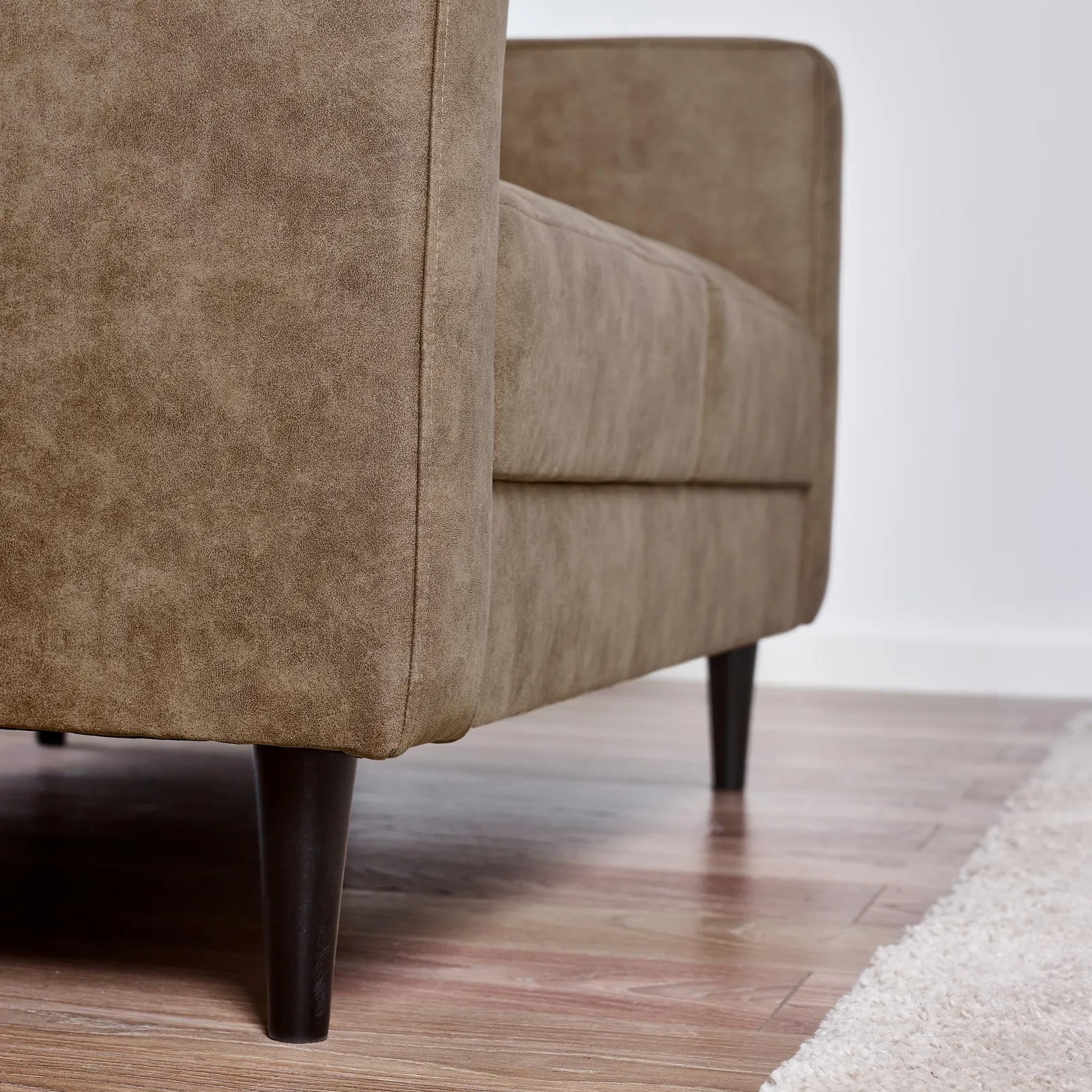 FurnitureboxUK Jade Brown Faux Leather 2 Seater Sofa 5