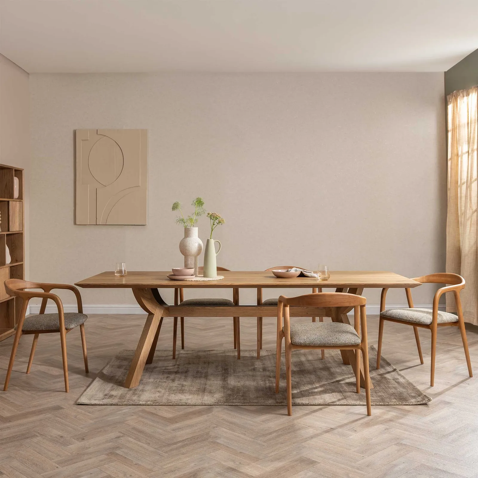 Pure Furniture Nelda Dining Chair With Arms With Tapered Legs, Wood | Barker & Stonehouse 4