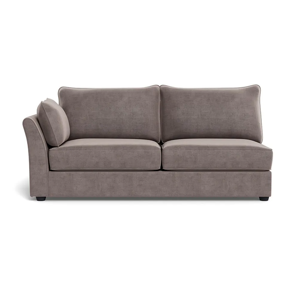 Heal's Tailor Large Left Hand Facing Corner Unit Smart Luxe Velvet Mushroom Black Feet 1