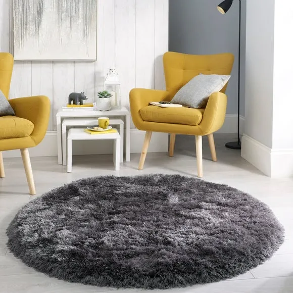 Jewel Shaggy Round Rug 1