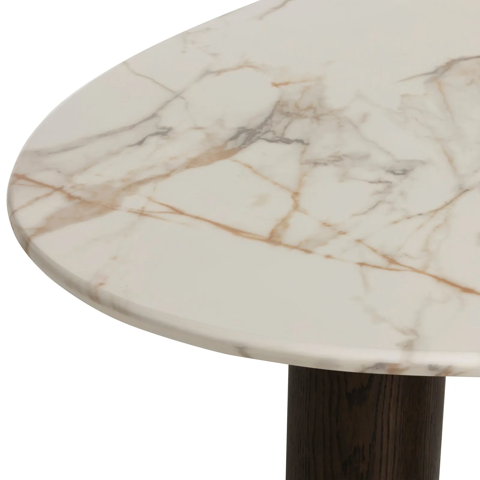 Nord Dining Table-9Mm Ceramic Marble Effect, Round, White | Barker & Stonehouse 6