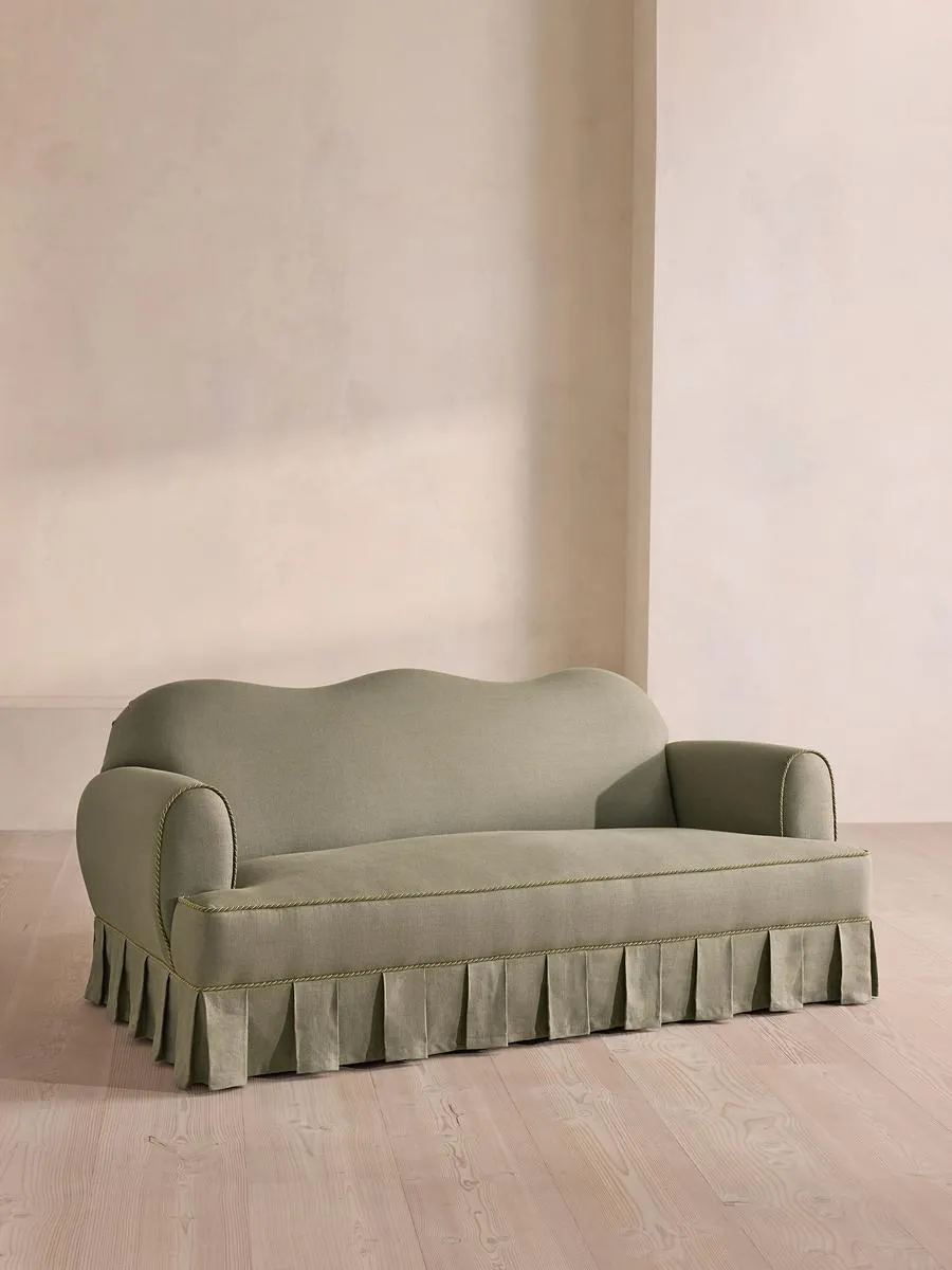 Madelyn Three Seater Sofa, Linen, Sage