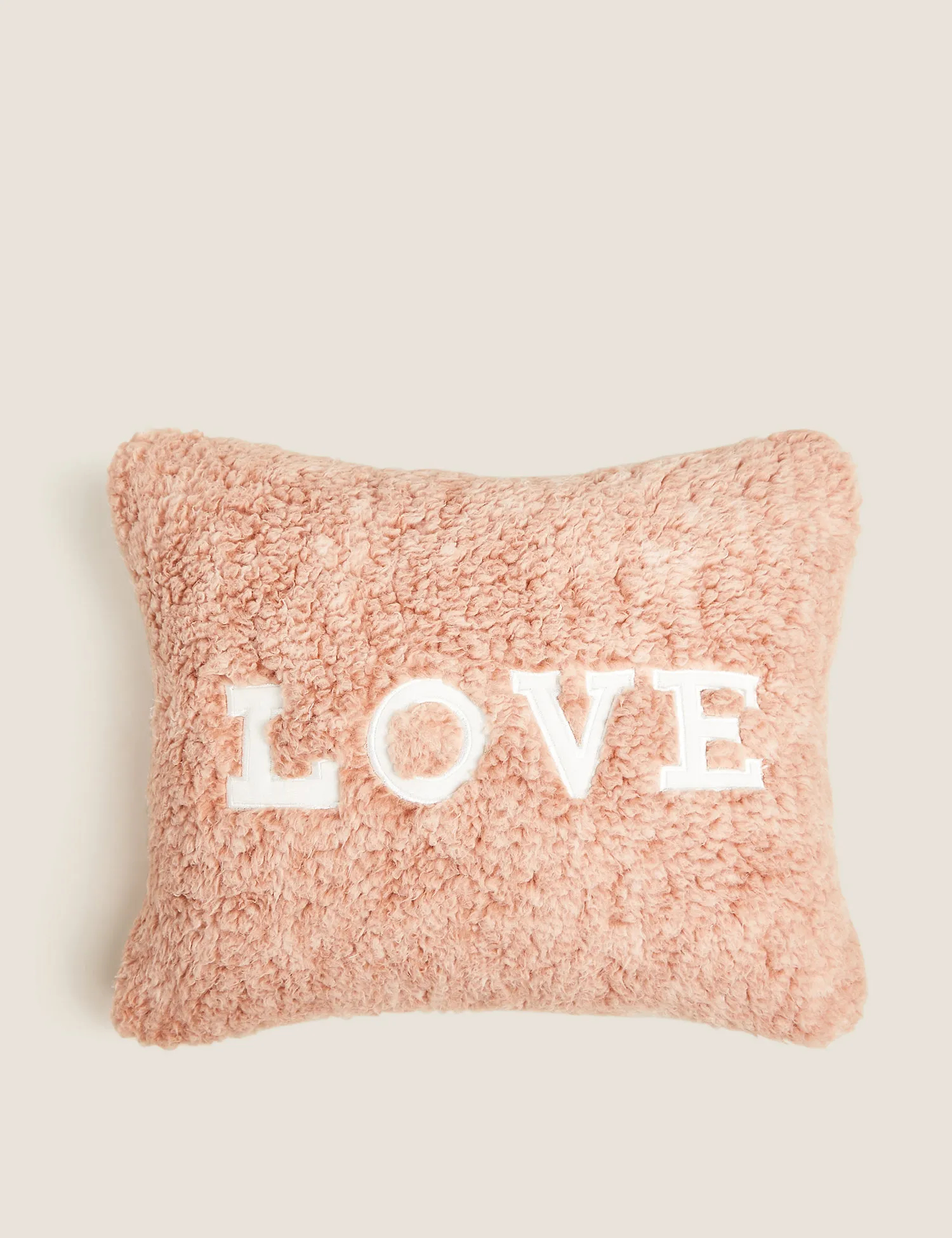 M&S Teddy Love Slogan Mini Cushion