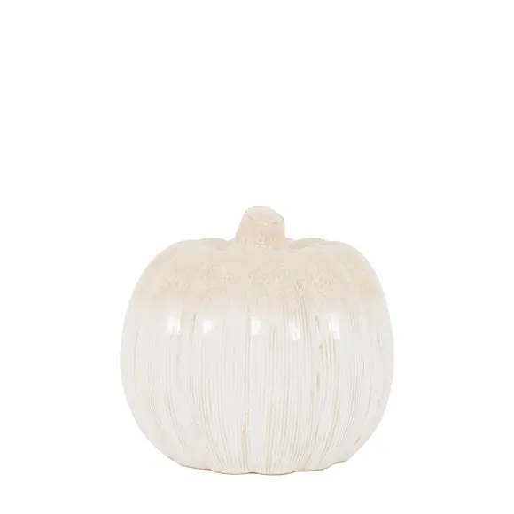 Cedar & Sage Natural Ceramic Pumpkin Ornament 4