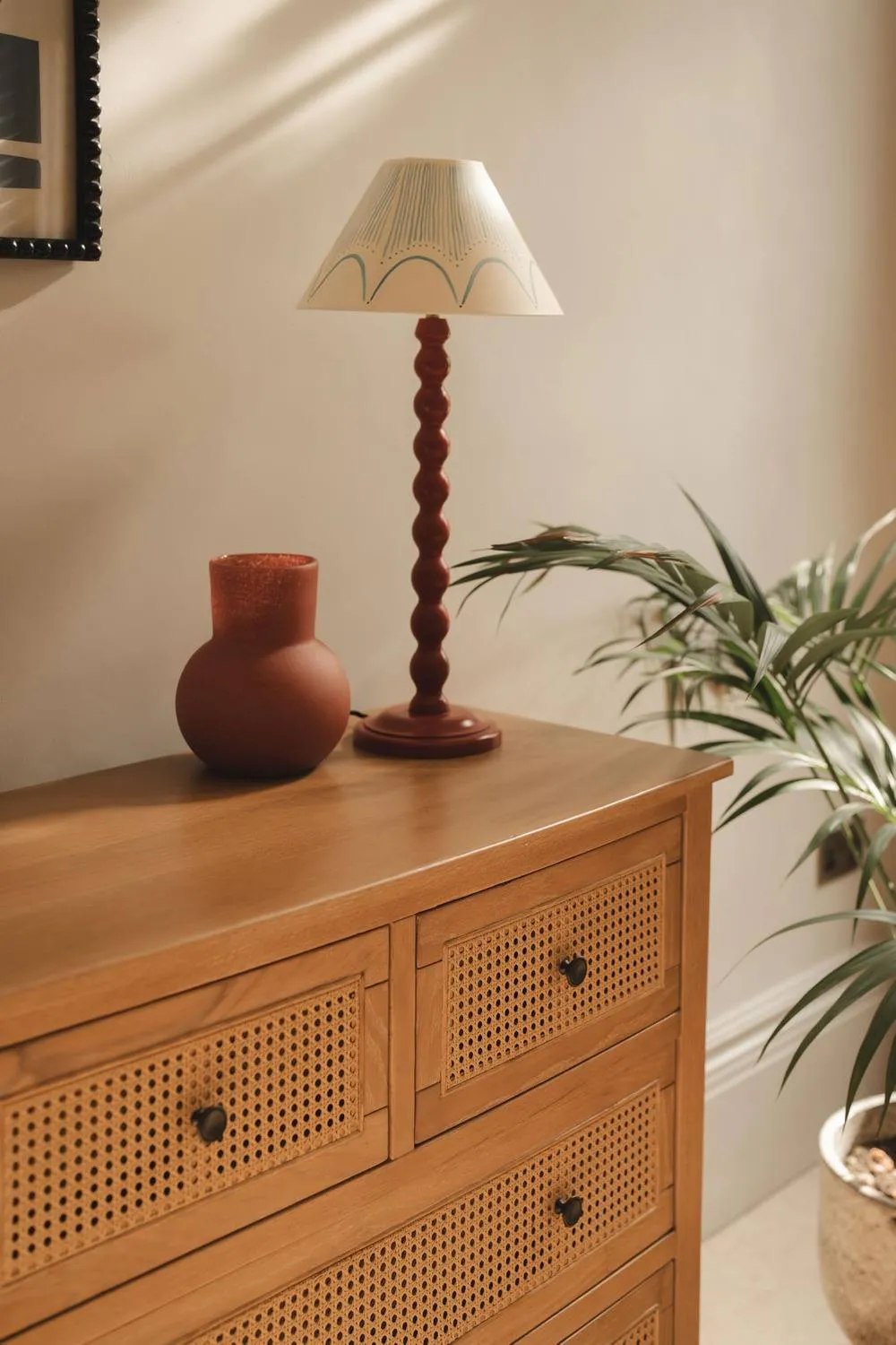 Statement Furniture Louis Chest of Drawers with Cane Rattan Drawers in Brown 3