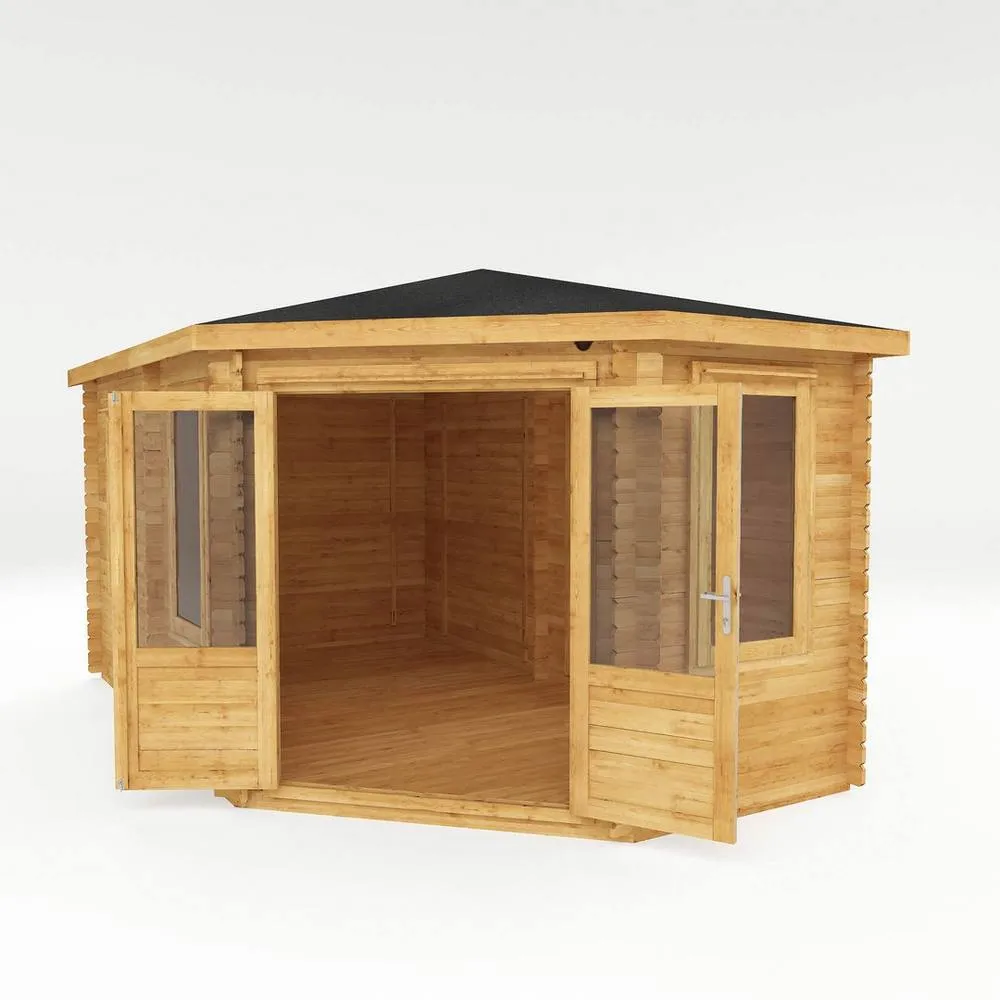 Mercia Corner Lodge Grande Log Cabin - 28 mm - L316.8 x W509.8 x H274.3 cm in Brown 5
