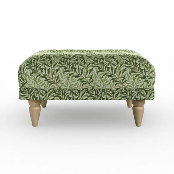 Jolene William Morris Willow Bough Print Velvet Footstool 6