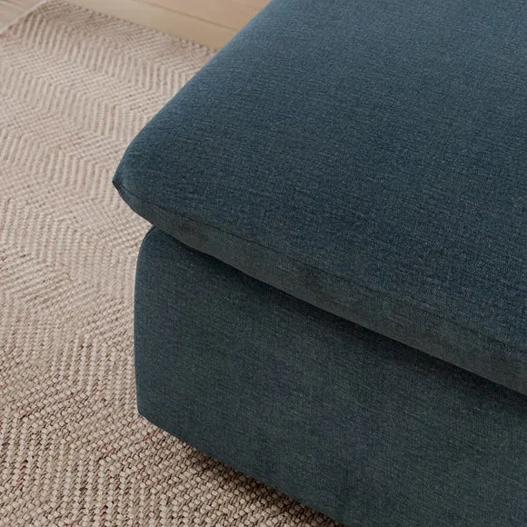 Aspen Textured Faux Linen Footstool 2