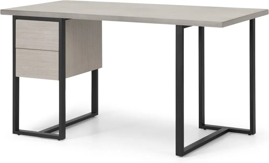 Claus Concrete Desk, Grey Concrete and Light Oak