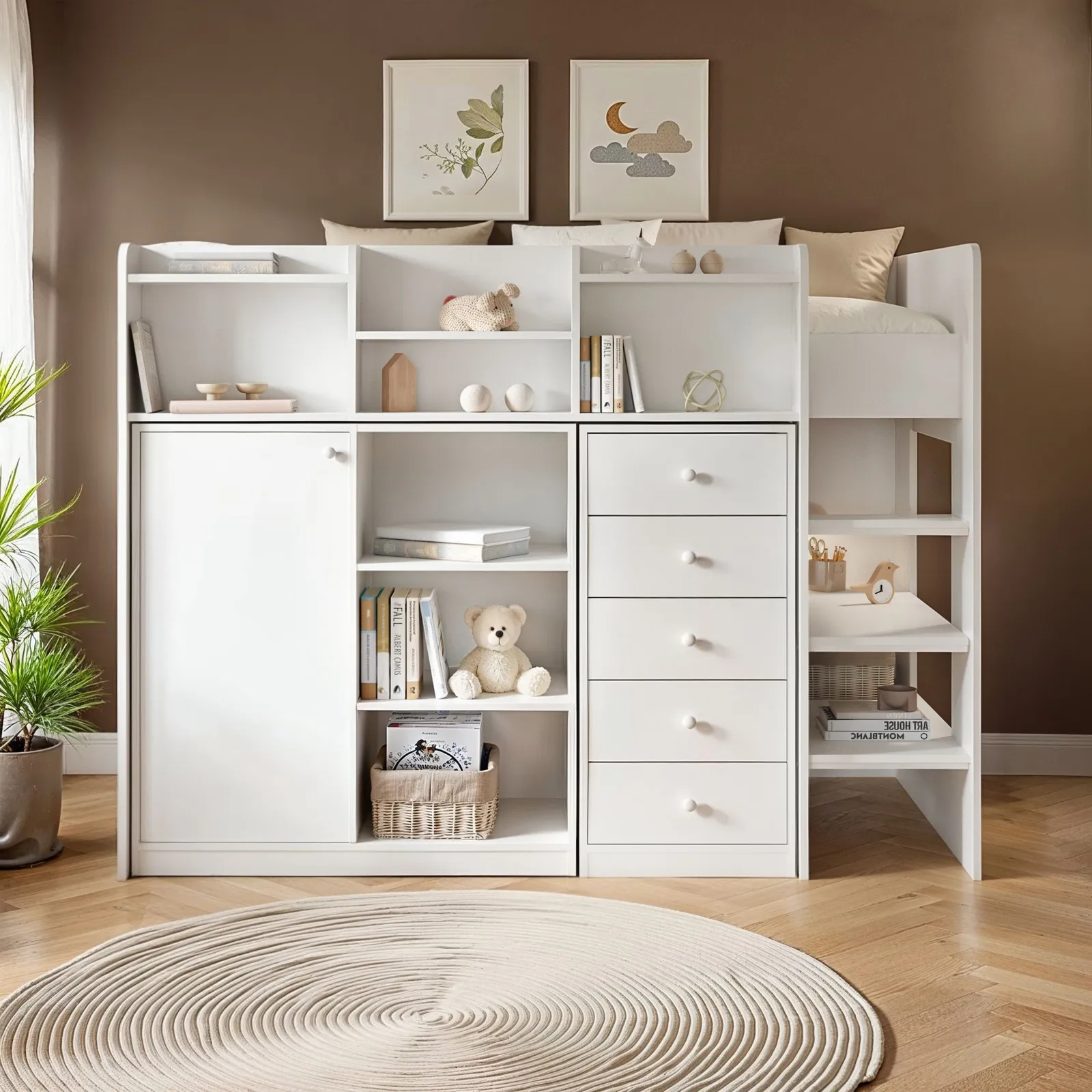 Flair Wizard Mid High Sleeper Storage Station in White 2