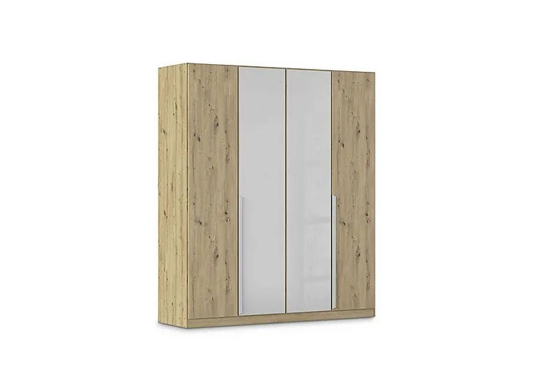 Freja 181cm 4 Door Hinged Decor Wardrobe With Glass Doors