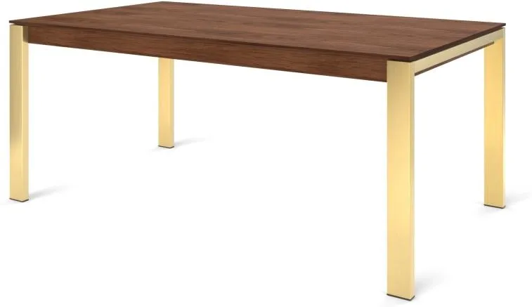 Custom MADE Corinna 8 Seat Dining Table, Walnut and Brass