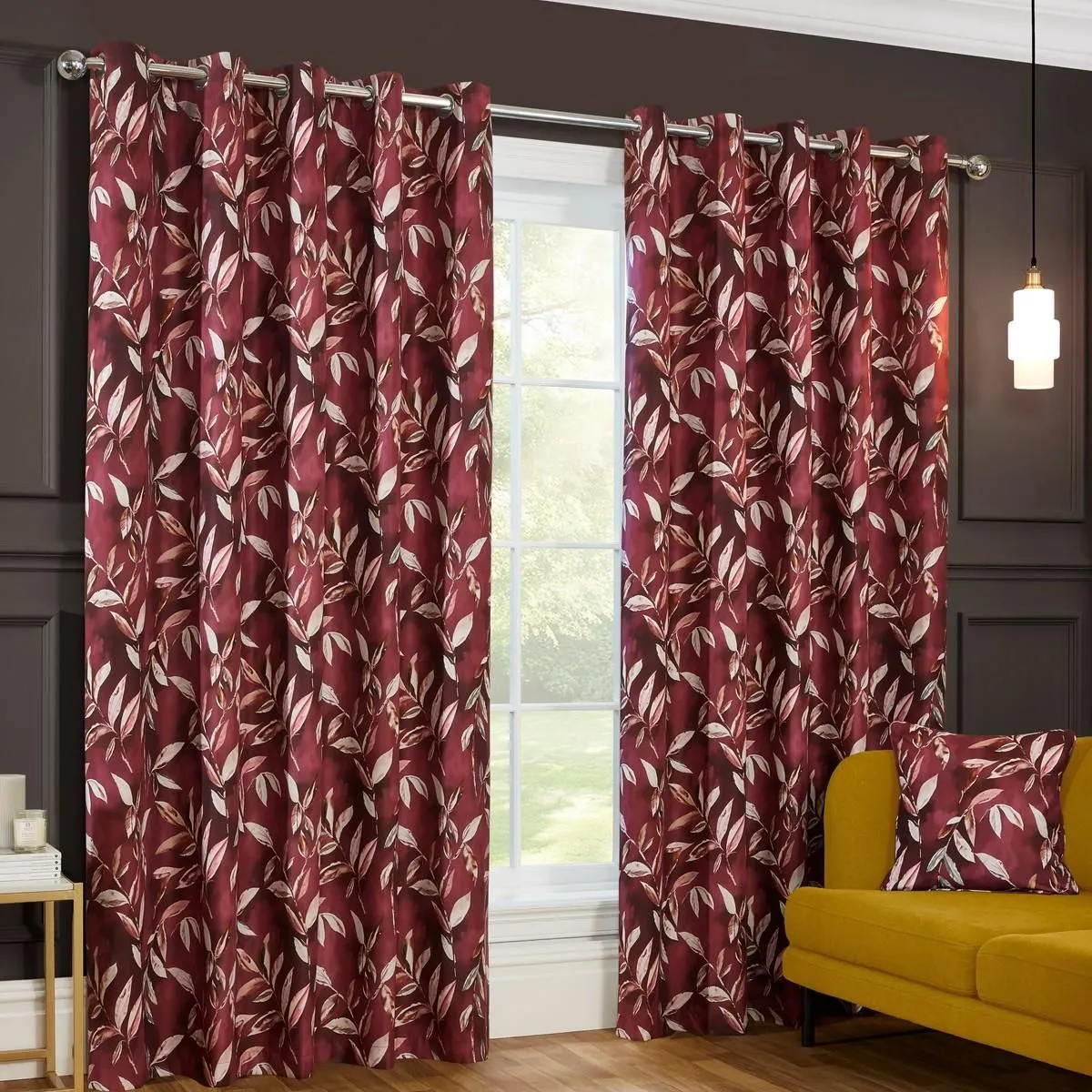 Sundour Madrid Eyelet Curtains in Wine 1