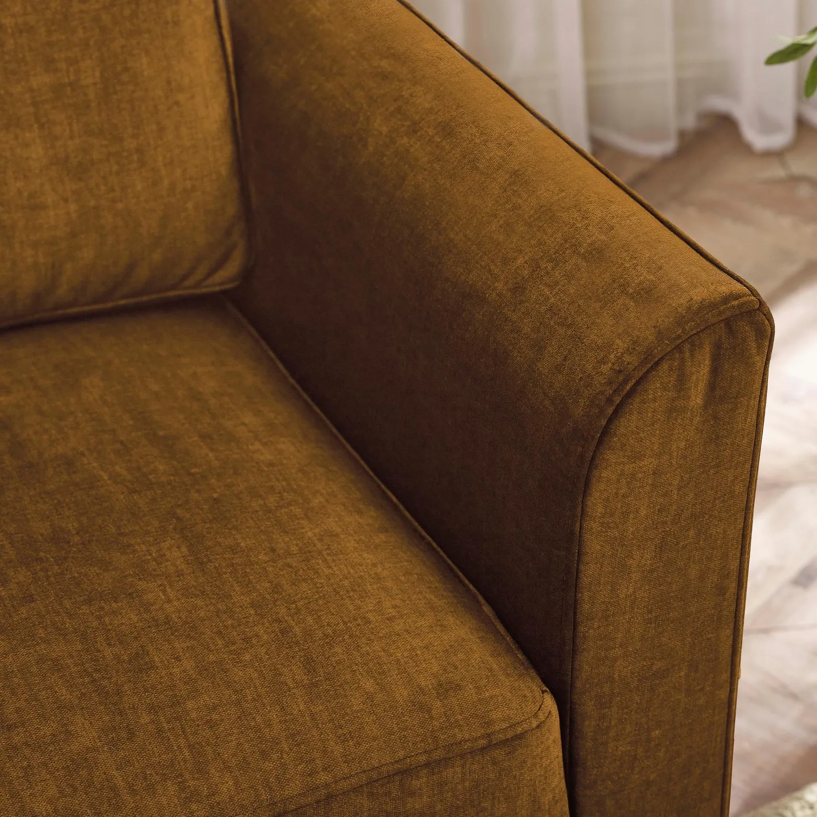 FurnitureboxUK Logan Fabric 2 Seater Sofa in Orange 5