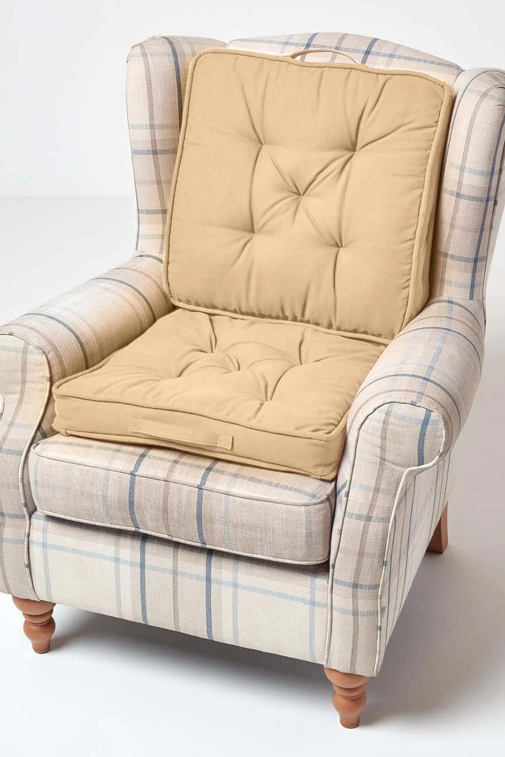 Homescapes Cotton Travel Support Booster Cushion in Taupe 6