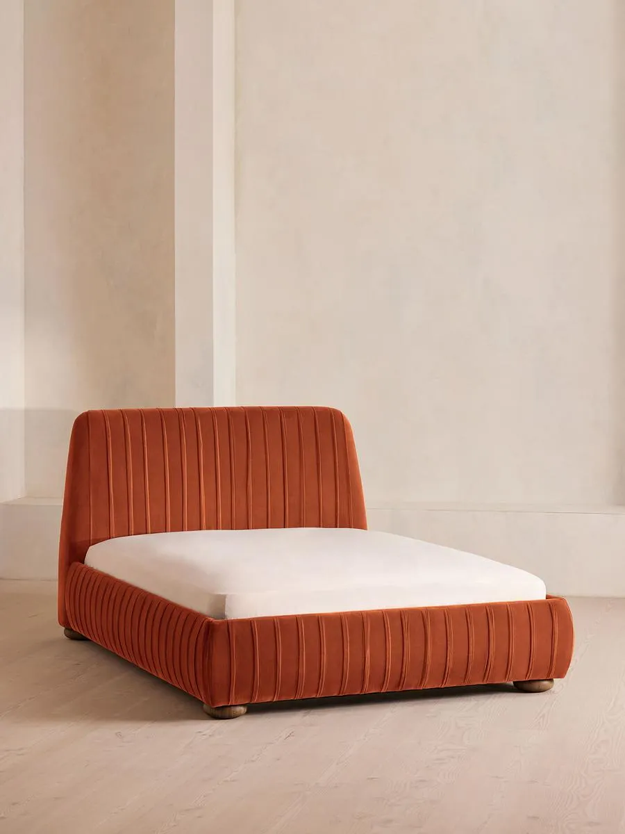 Vivienne Bed, Super King, Velvet, Rust