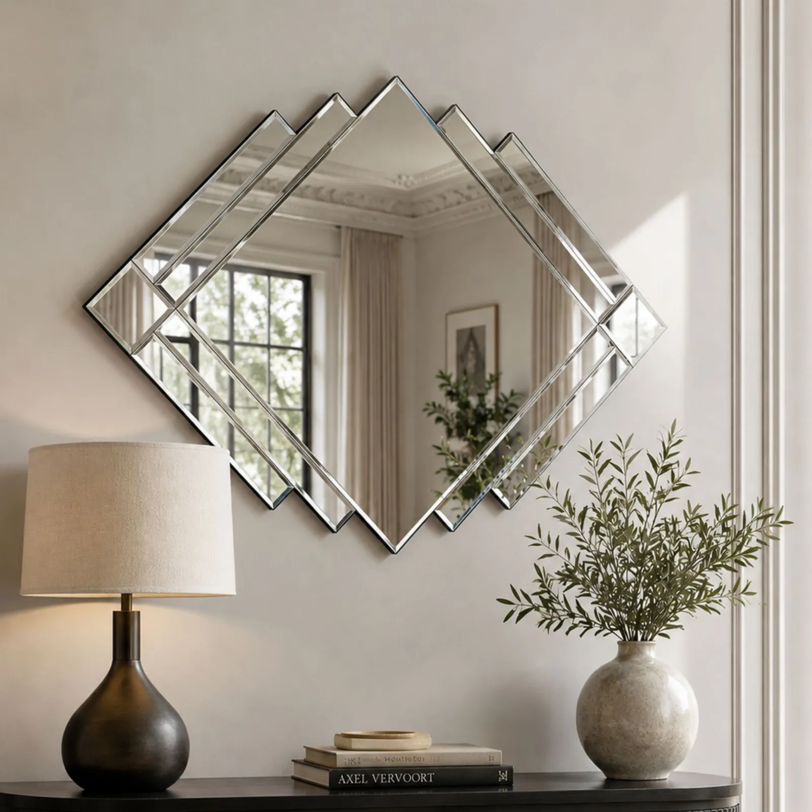 Yearn Mirrors Art Deco 1930's Inspired Bevelled Wall Mirror in Clear 2
