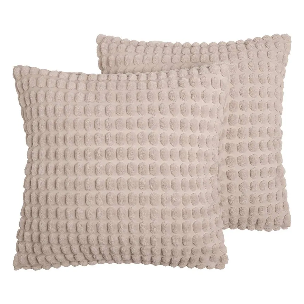 OHS 2 Pack Bobble Cushion Covers Home Decor Set in Natural