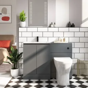 Halite Waterproof Matt Grey WC Unit - 500mm 2